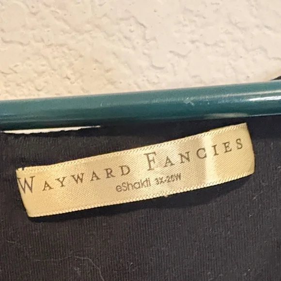 Black Maxi Dress with Blue Embroidered V-Neck 3X - Picture 2 of 6